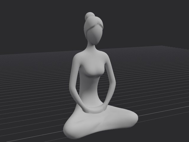 An uploaded figurine model shown as grey clay
