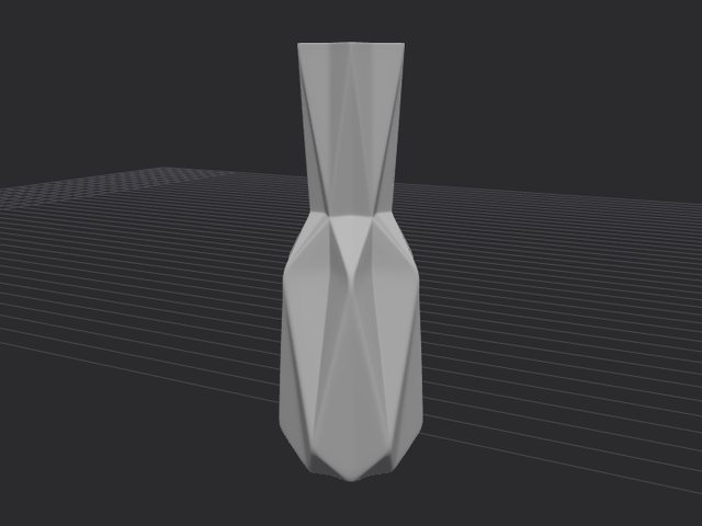 An uploaded vase model shown as grey clay